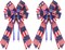2 PCS Large Patriotic Wreath Bows with Bell Star and Stripe America Flag Bow 4th of July for Veteran's Day Independence Day Memorial Day Front Door Holiday Party Home Decor 20 * 12"